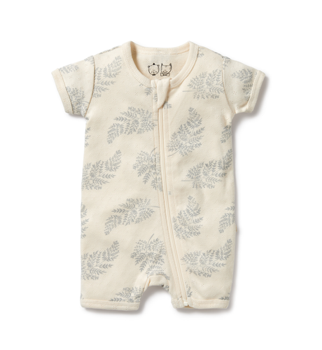 Wilson & Frenchy Forever Ferns Organic Pointelle Boyleg Zipsuit