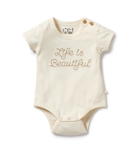 Wilson & Frenchy Life is Beautiful Organic Bodysuit