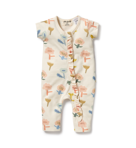 Wilson & Frenchy Cookie Cut Organic Ruffle Zipsuit