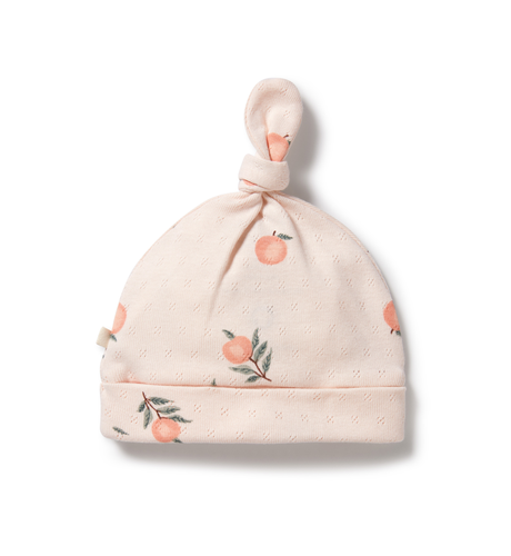 Wilson & Frenchy Peaches Organic Pointelle Knot Hat