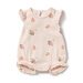 Wilson & Frenchy Peaches Organic Pointelle Ruffle Growsuit