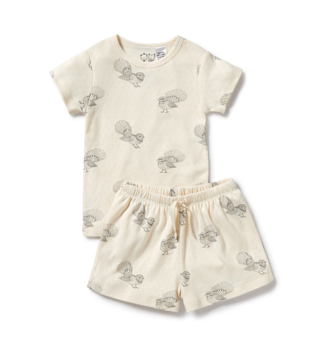 Wilson & Frenchy Little Fantail Organic Pointelle S/S Pyjamas