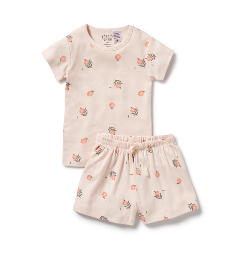 Wilson & Frenchy Peaches Organic Pointelle S/S Pyjamas