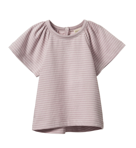 Nature Baby Faye Tee - Lilac/Natural Pinstripe