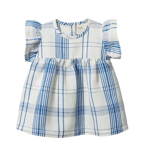 Nature Baby Bonnie Dress Linen - Clyde Check