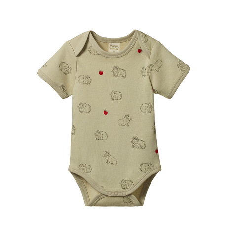 Nature Baby Short Sleeve Bodysuit - Guinea Pig Gala Print