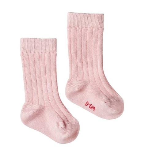 Nature Baby Organic Cotton Rib Socks - Rose Bud