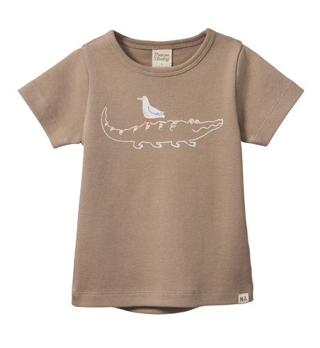 Nature Baby River Tee - Curious Crocodile Print