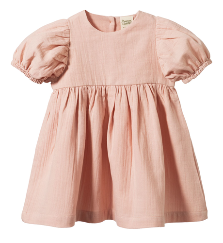 Nature Baby Albertine Dress - Rose Dust Crinkle