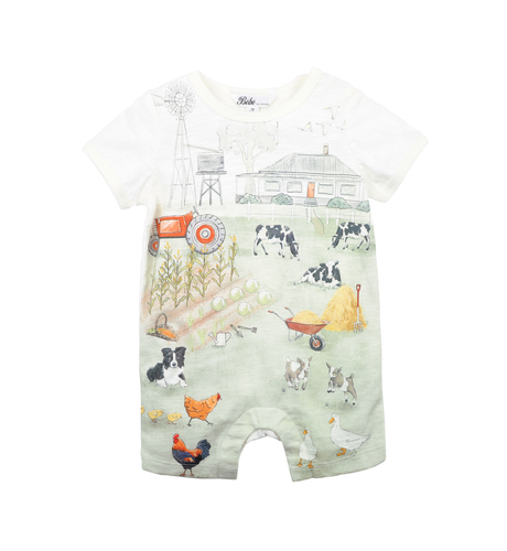 Bebe Chester Farm S/S Romper