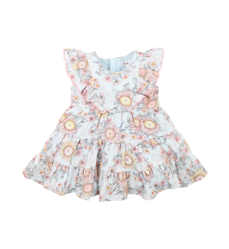 Bebe Abby Print Tiered Baby Dress