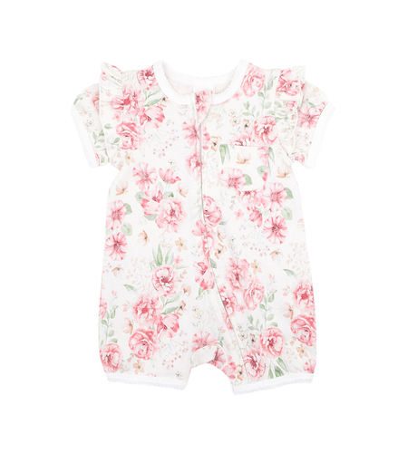 Bebe Evie Print S/S Zip Romper