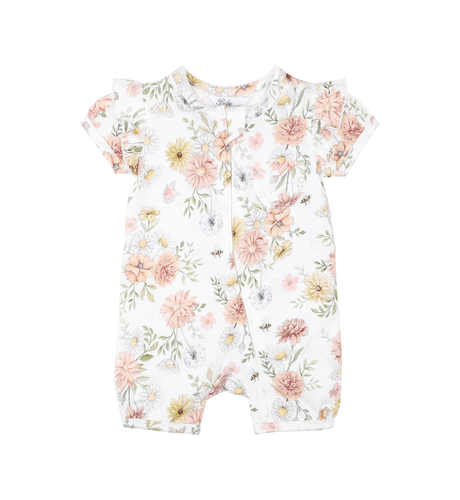 Bebe Lara Print S/S Zip Romper