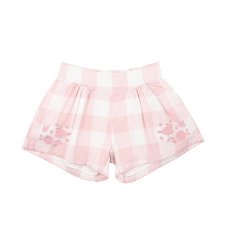 Bebe Lara Embroidered Check Shorts