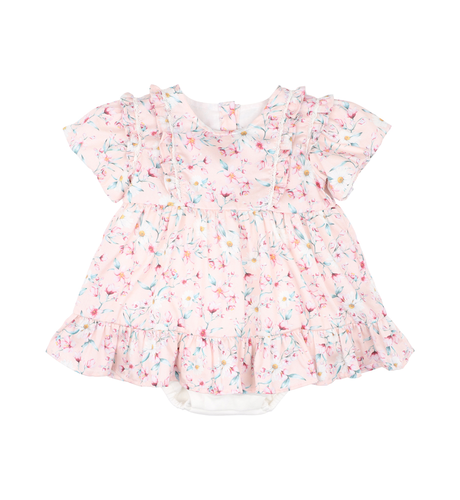 Bebe Zoe Print S/S Overlay Baby Dress