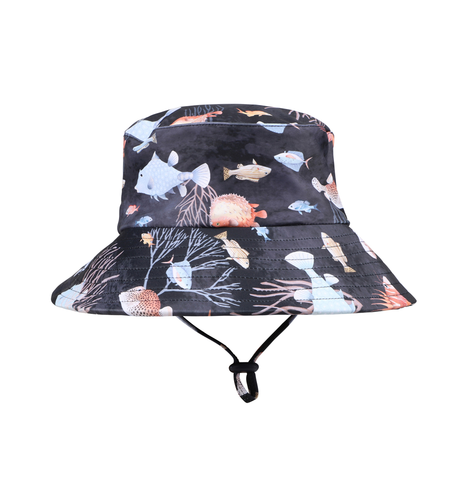 Minihaha Aiden Black Print Sunhat