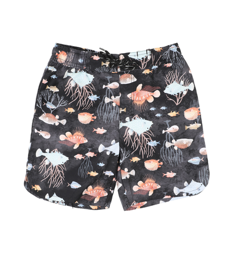 Minihaha Aiden Black Print Boardshorts