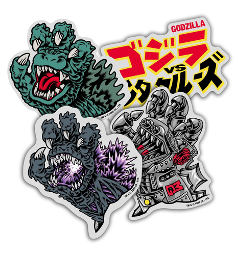 Godzilla vs Santa Cruz Stickers 4pk