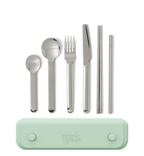 Frank Green 6pc Cutlery Set with Pouch - Mint Gelato