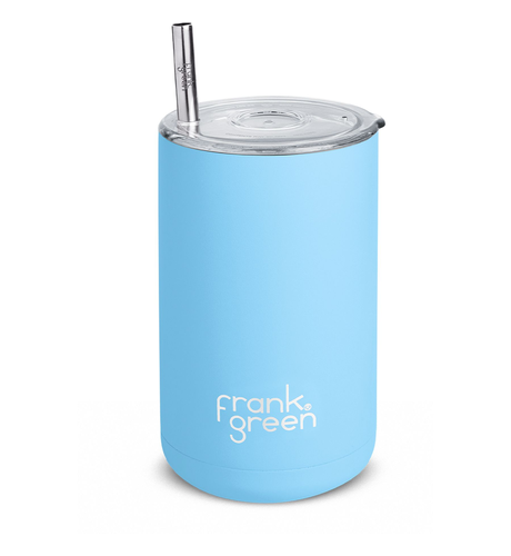 Frank Green 425ml Iced Coffee Cup with Straw - Sky Blue