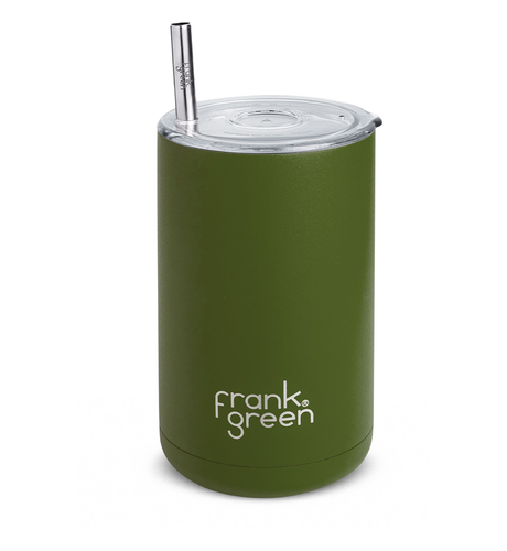 Frank Green 425ml Iced Coffee Cup with Straw - Khaki