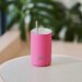 Frank Green 425ml Iced Coffee Cup with Straw - Neon Pink