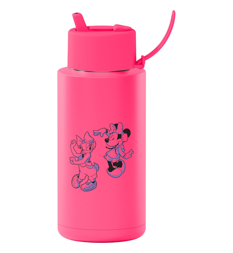 Frank Green 1000ml Bottle (Straw) Minnie & Daisy - Neon Pink