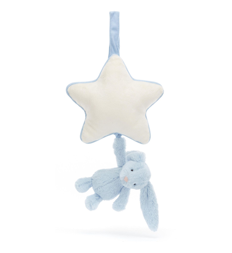 Jellycat Bashful Blue Bunny Musical Pull Toy