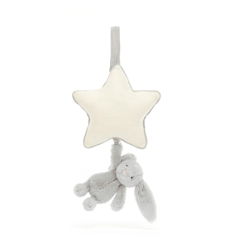 Jellycat Bashful Silver Bunny Musical Pull Toy