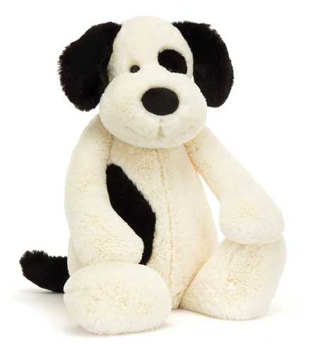 Jellycat Bashful Black & Cream Puppy - Really Big