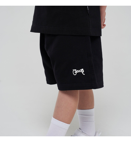 Crate Kids Basic Script Sweat Shorts - Black