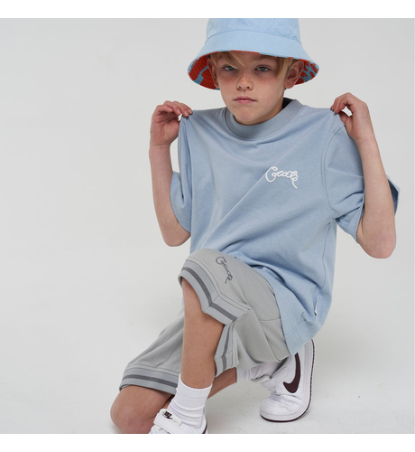 Crate Kids Scripted Box Fit Tee - Light Blue