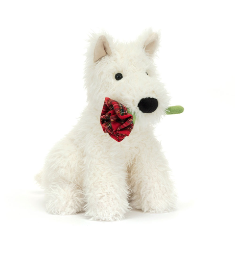 Jellycat Munro Dog Holding Rose