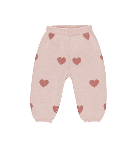 Quincy Mae Heart Knit Pants - Bubblegum