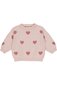 Quincy Mae Heart Knit Sweater - Bubblegum