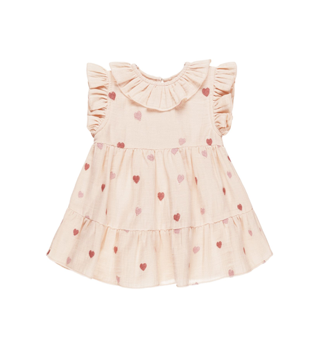 Quincy Mae Charlotte Dress - Heart Embroidery