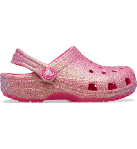 Crocs Kids Classic Iridescent Glitter Clogs - Dragon Fruit