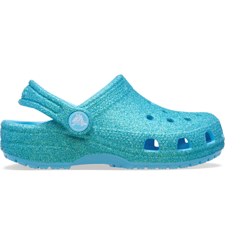 Crocs Kids Classic Iridescent Glitter Clogs - Tinted Glass