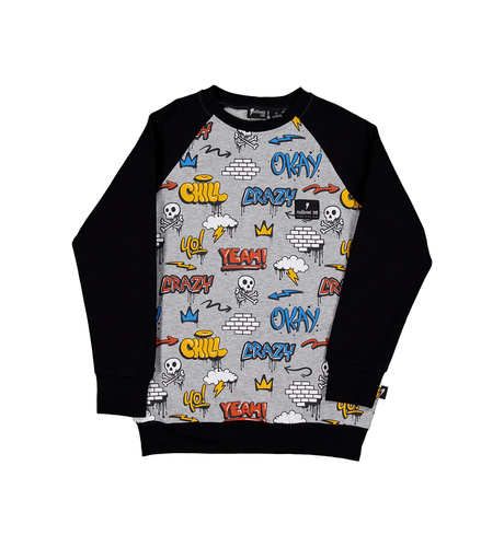 Radicool Dude Graffiti Raglan Crew